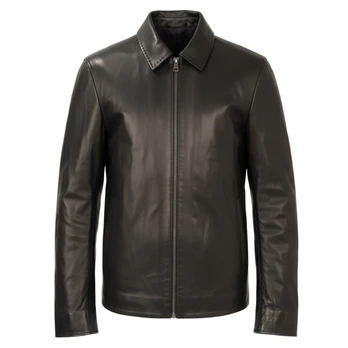 Odinė striukė vyrams, Juoda, Leather jacket, smr6047-25201