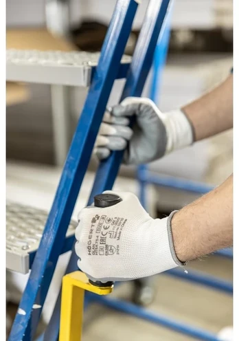 GLAN nitrile-coated protective gloves baltas/light pilka 11
