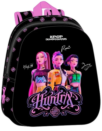 Safta KPop Demon Hunters Negra 3D backpack 33cm