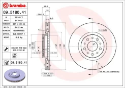 Stabdžių diskas BREMBO 09.5180.41 kaina