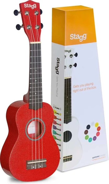 Soprano ukulelė + dėklas Stagg US-Raudonas