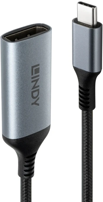 Keitiklis - Lindy USB Type C Į DisplayPort 8K60 Keitiklis 32.4Gbps Juodas