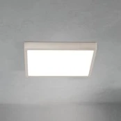LED lubų lempa Disc, nikelio spalvos satinuota, ilgis 24 cm CCT
