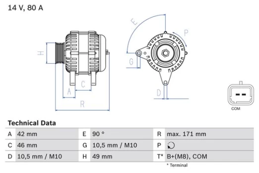 BOSCH 0 986 082 740 Alternator