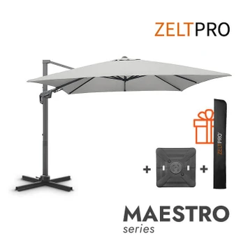 Sodo skėtis nuo saulės su Solid padu (užvalkalas dovanų) Maestro Light Grey