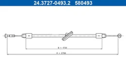 Trosas, stovėjimo stabdys ATE 24.3727-0493.2