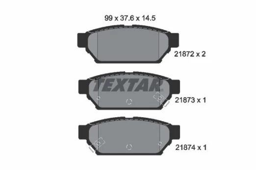 Stabdžių trinkelių rinkinys, diskinis stabdys TEXTAR 2187202