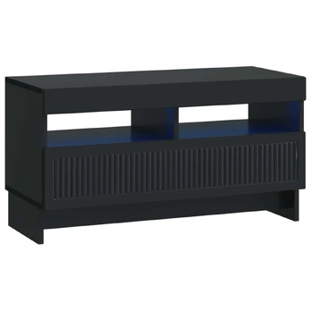 LED televizoriaus spintelė Juoda Apdirbta mediena