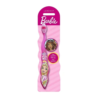 BARBIE vaikų dantų šepetėlis su apsauginiu dangteliu