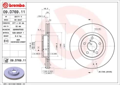 BREMBO 09.D769.11 Brake Disc kaina