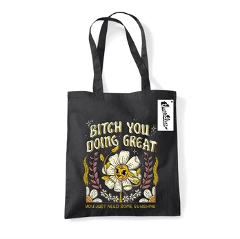 Letter Shoppe (You Doing Great) Black Tote Bag