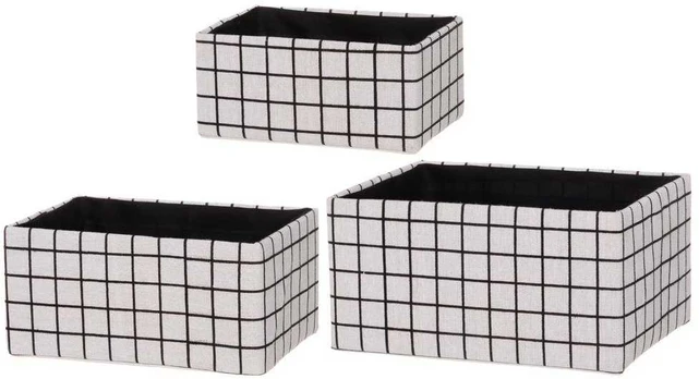 4Living Storage basket Checkered 3 pcs