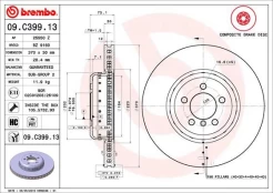 Stabdžių diskas BREMBO 09.C399.13 kaina