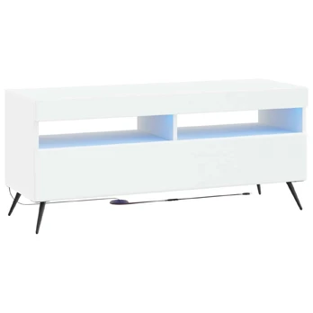 LED televizoriaus spintelė Balta Apdirbta mediena
