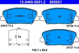 ATE 13.0460-5651.2 Brake pad set