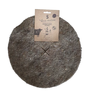 Vilnos mulčias, vazoninių augalų apsaugai, disk. Ø 300mm