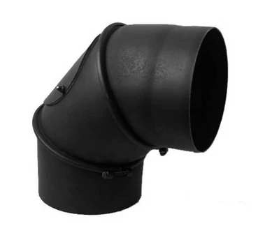 Dūmtraukio alkūnė Wadex, juoda, 180 mm, 45 - 90 °