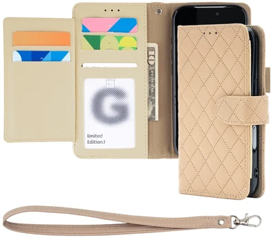 Dėklas Mercury Luxe Diary do iPhone 17 Pro / 18 Pro smėlio spalva