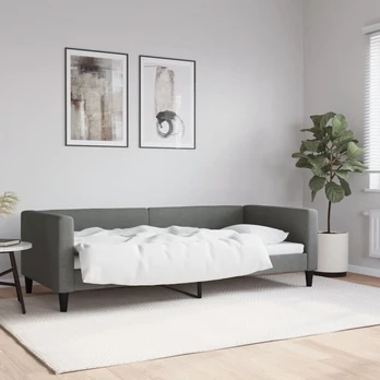 Sofa, tamsiai pilkos spalvos, 90x200cm, audinys