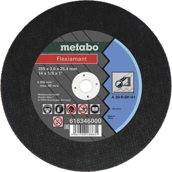 „Metabo Flexiamant 355x 3,0 x 25“, 4 mm plienas