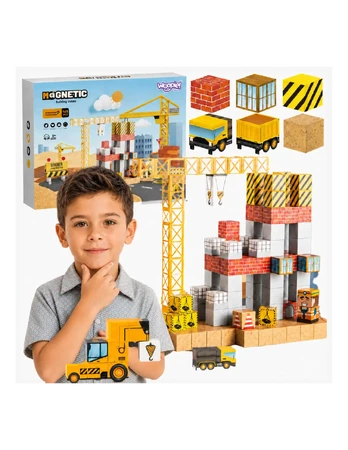 WOOPIE Magnetic Blocks 165pcs Cubes Construction Crane Excavator Gift 3D