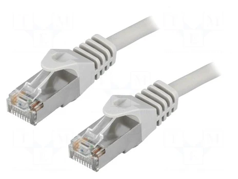 Patch cord | F/UTP | 5e | stranded | CCA | PVC | grey | 3m | 26AWG
