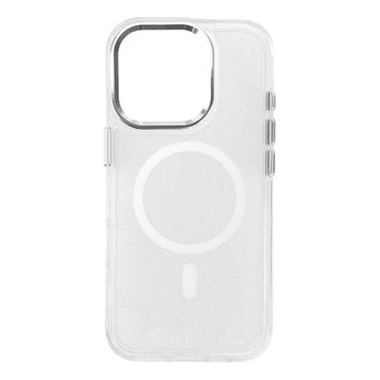 Hurtel Glitter Case MagSafe iPhone 16 Pro - baltas su blizgučiais