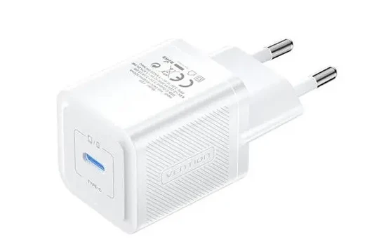Wall charger, Vention, FEPW0-EU, USB-C, 20W, GaN (white)