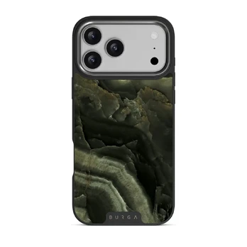 Misty Forest - Green Marble iPhone 17 Pro Max Case, Elite Dark (MagSafe) / Gunmetal