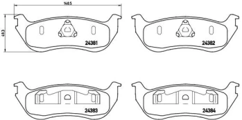 Stabdžių trinkelių rinkinys, diskinis stabdys BREMBO P 24 068 kaina