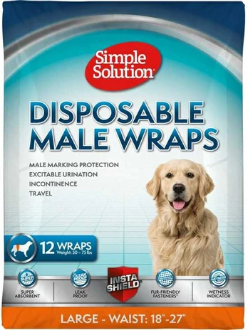 Sauskelnės Simple Solution Disposable Male Wraps, L, 12 vnt.