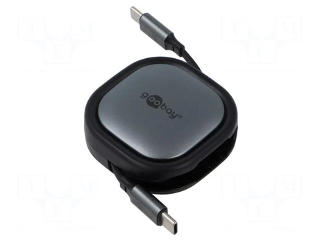 Cable | USB 2.0,rolled | USB C plug,both sides | 1m | black,silver