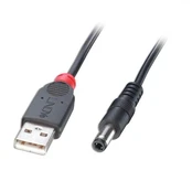 Kabelis USB Lindy USB-A - DC 5.5 mm 1.5 m Juodas (70267) kaina