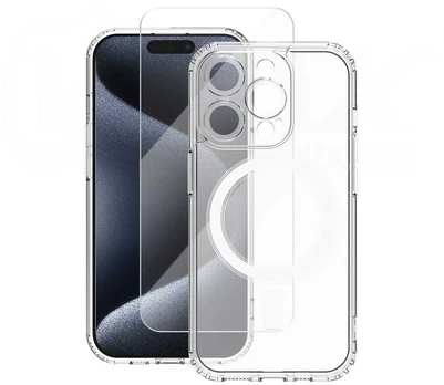Dėklas Vmax set Mag case + glass 2,5D premium for iPhone 14 Pro 6,1'