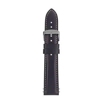 Zeppelin leather strap black, 22 mm