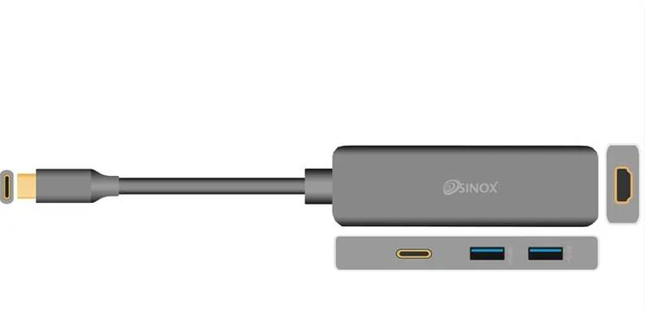 Sinox Beslag iMedia USB-C -USB-C+2xUSB+