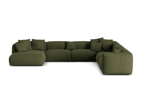 Modular Right Corner Sofa, "Martina", 6 Seats, 404x312x75, Green