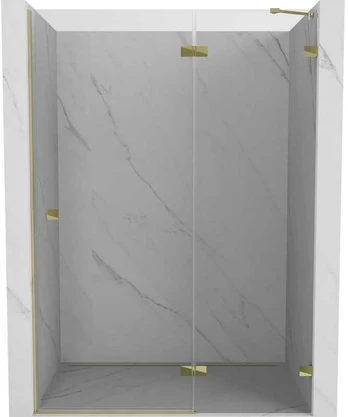 Dušo durys Mexen Lunar L, dešinė, 135 cm, transparent/auksinis