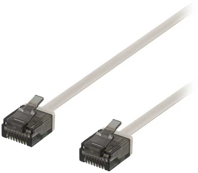 DELTACO - Patchkabel - RJ-45 (han) til RJ-45 (han) - 1 m - UTP - CAT 6a - halogenfri, formet, flad - grå