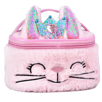 Lean Plush Children's Kosmetinis krepšelis Bunny Glitter Rožinė 20cm