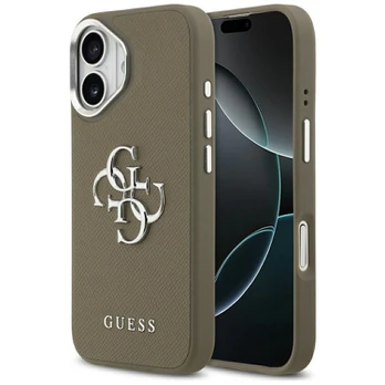Guess Grained Big 4G Classic Logo - dėklas skirtas Apple iPhone 17 ruda