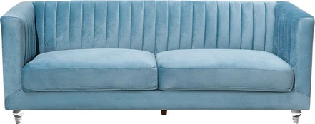 Beliani 3 vietų sofa ARVIKA aksominė mėlyna