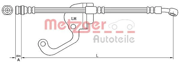 Stabdžių žarnelė METZGER 4116228