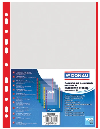 Įmautė su raudonu krašteliu, A4 100 vnt.