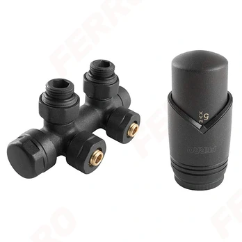 DECORATIVE THERMOSTATIC COMBINATION SET, ANGLE, ANTHRACITE