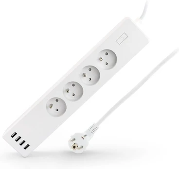 Išmanusis lizdas, 4x USB, 4x EU lizdas