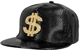 Boland Party Partners B.V. Sort cap med dollartegn