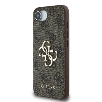 Dėklas Guess PU 4G Metal Logo Case for iPhone SE4 Brown