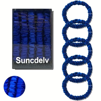Šilkiniai plaukų raiščiai, 5 vnt., 5 vnt Royal Blue
