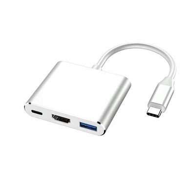 USB-C adapteris E379, 3in1, 4K HDMI, Juoda